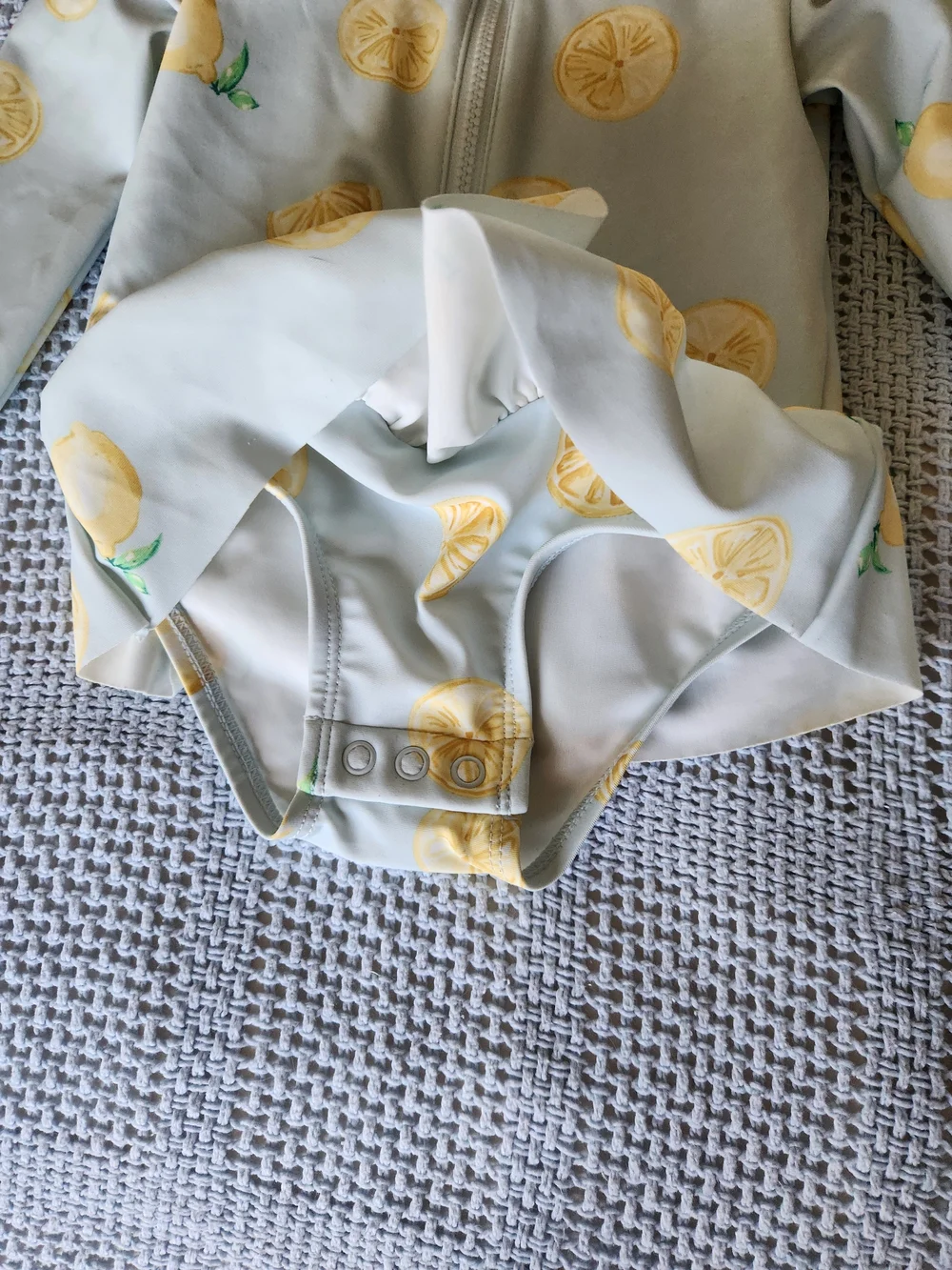 Baby Girls' Yellow Lemon Print Ruffle One-Piece Swimsuit